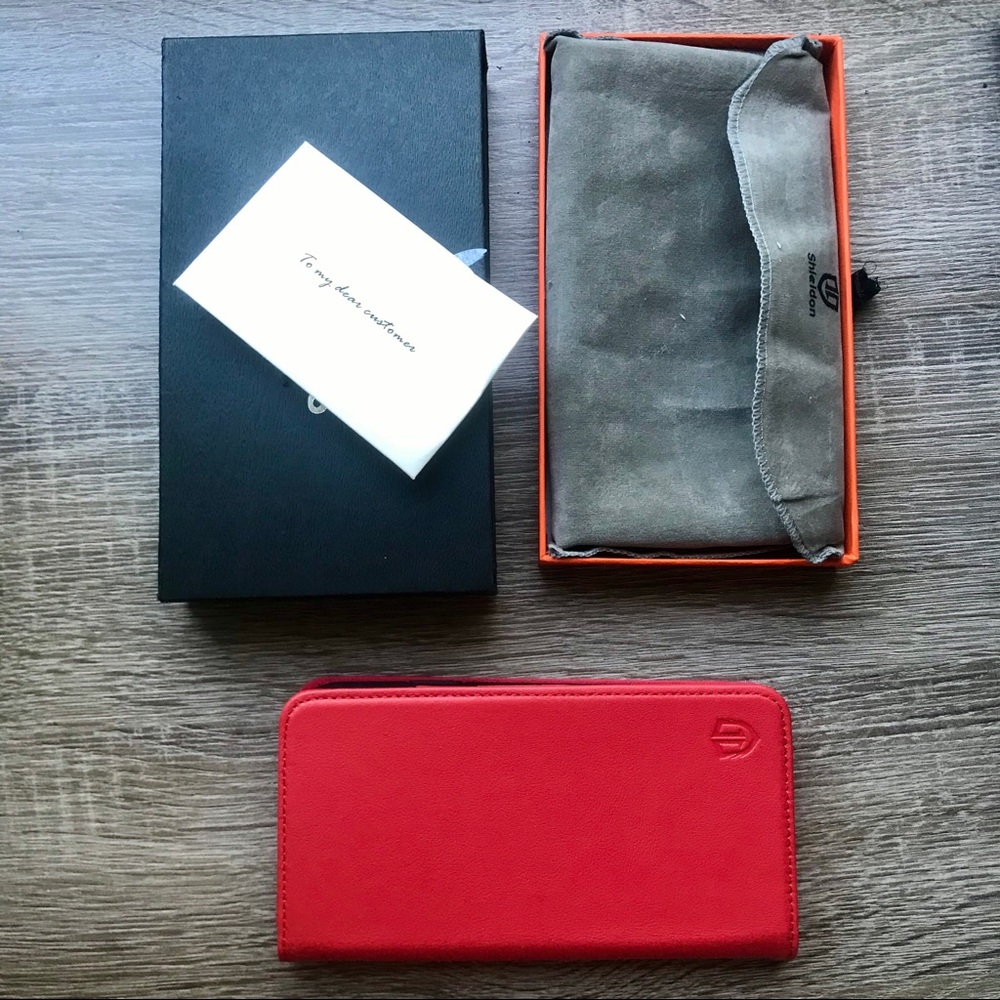 🆑 [4/$20] Sheldon Red Leather Android Galaxy Case Cover Wallet
